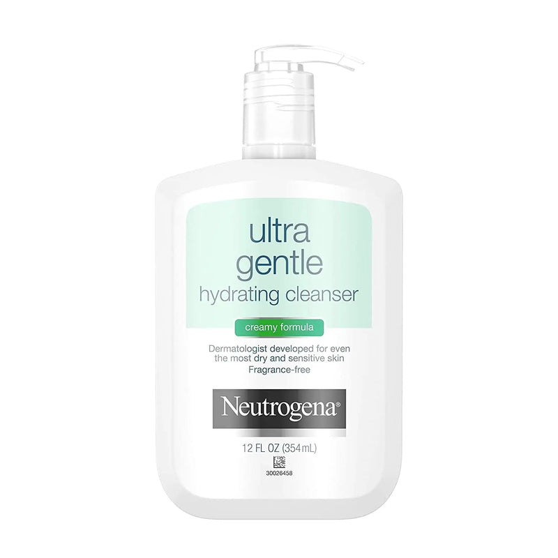 Ultra Gentle Hydrating Facial Cleanser, Non-Foaming Face Wash for Sensitive Skin, Gently Cleanses Face without over Drying, Oil-Free, Soap-Free, Fragrance-Free, 12 Fl. Oz - Puck's