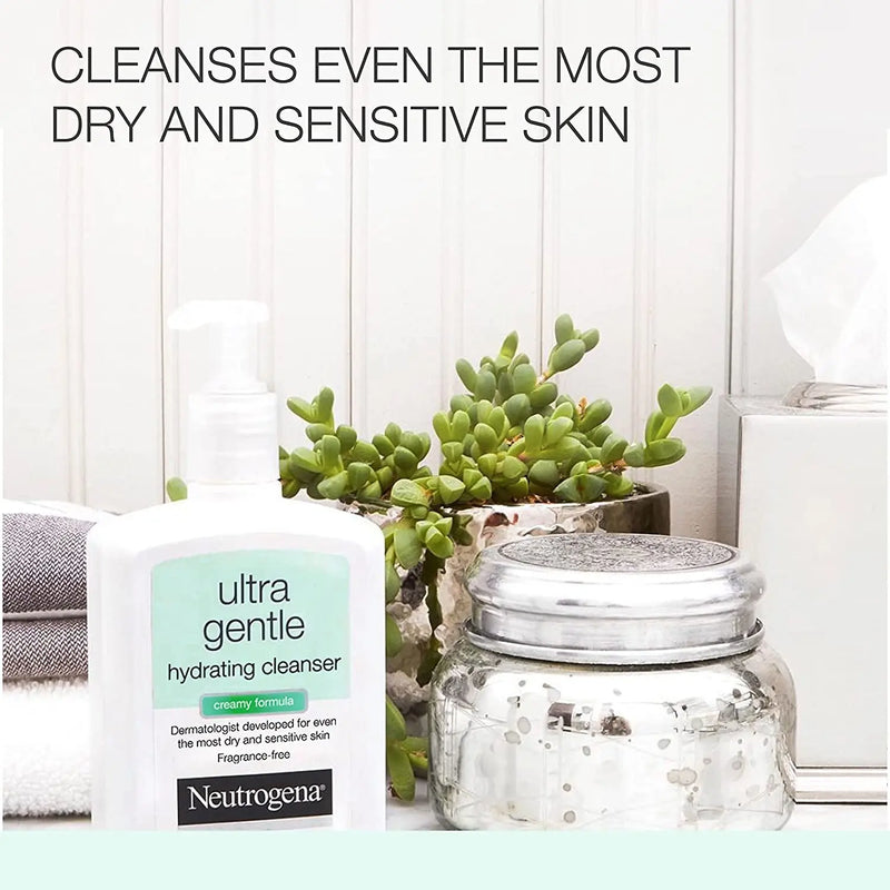 Ultra Gentle Hydrating Facial Cleanser, Non-Foaming Face Wash for Sensitive Skin, Gently Cleanses Face without over Drying, Oil-Free, Soap-Free, Fragrance-Free, 12 Fl. Oz - Puck's