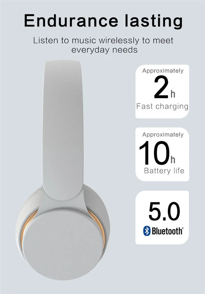 Ultra Long Battery Life Bluetooth 5.0 Wireless Stereo Headphones - Puck's