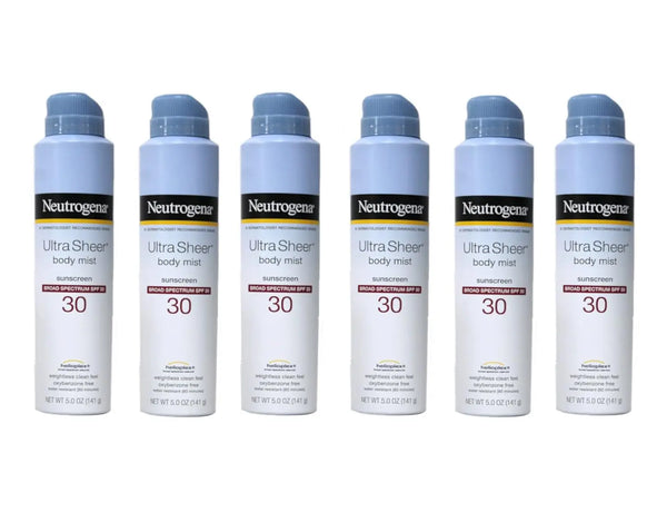 Ultra Sheer Spf#30 Body Mist Full Reach Spray 5 Ounce (148Ml) (6 Pack) - Puck's