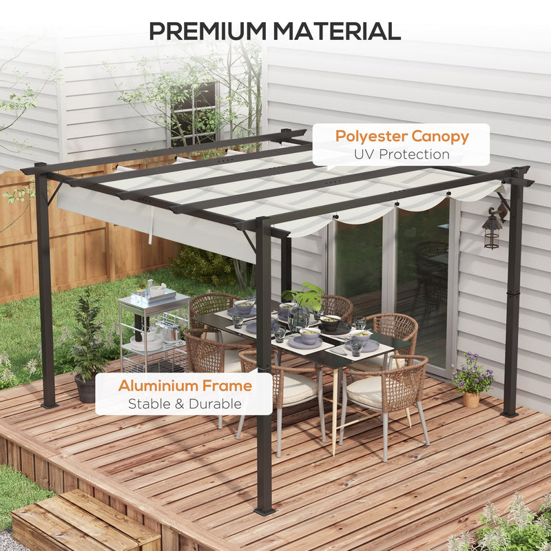 3 x 3(m) Aluminium Pergola Canopy Gazebo Awning Outdoor Garden Sun Shade Shelter Marquee Party BBQ, Light Grey-4