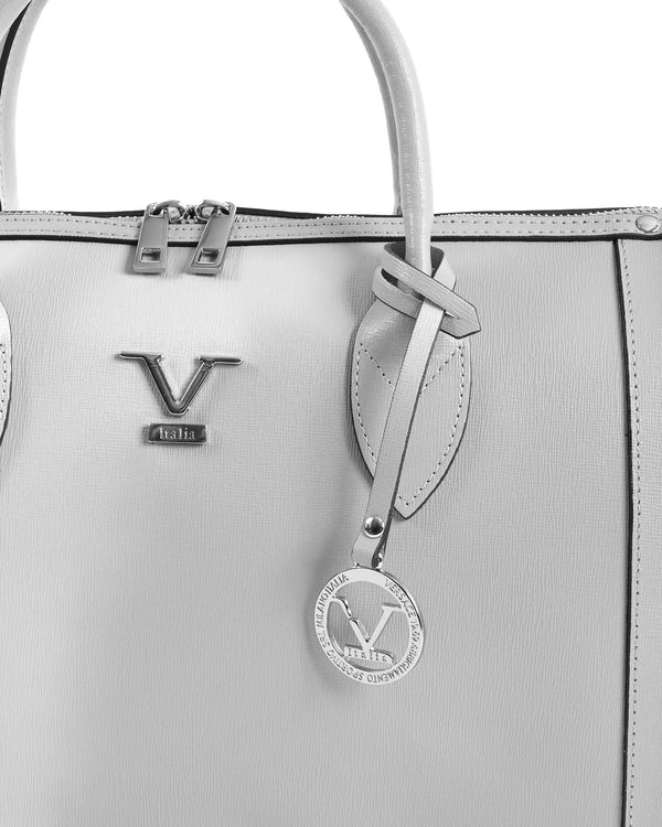 V Italia Womens Handbag Grey V014-S SAFFIANO GRIGIO - Puck's