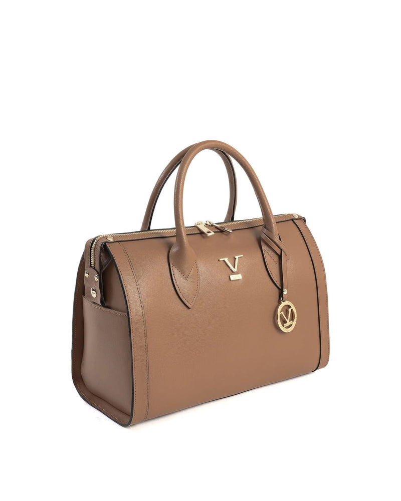 V Italia Womens Handbag Tan V014-G SAFFIANO CUOIO CHIARO - Puck's