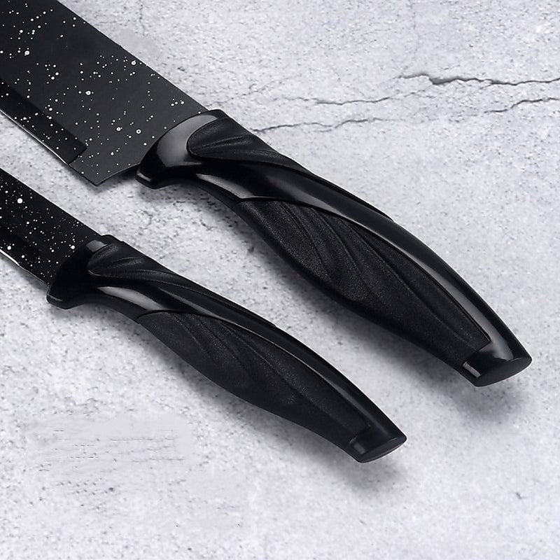 Kitchen 17 Pc Knife Set w/ Block & Sharpener Chef Bread Steak Knives - Puck's