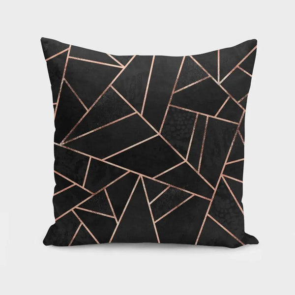 Velvet Black & Rose Gold Cushion/Pillow - Puck's