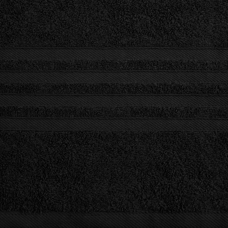 12 Pcs Bath Towel Set for Bathroom Wealuxe Collection Black 100% Cotton Soft - Puck's