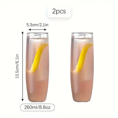 Vibrant Striped Cocktail Glasses - Insulated, Reusable, and - Puck's