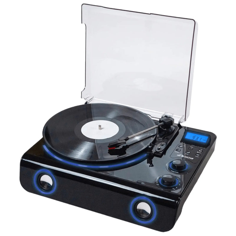 Victor Beacon Hybrid 5-in-1 Turntable System with Bluetooth & FM Radio - Puck's