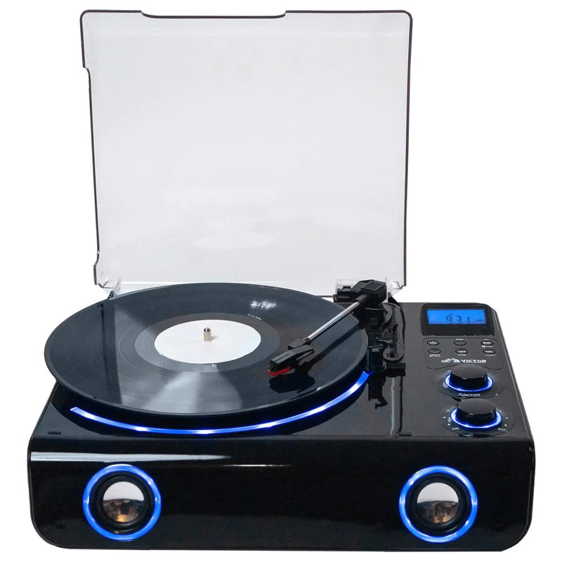 Victor Beacon Hybrid 5-in-1 Turntable System with Bluetooth & FM Radio - Puck's