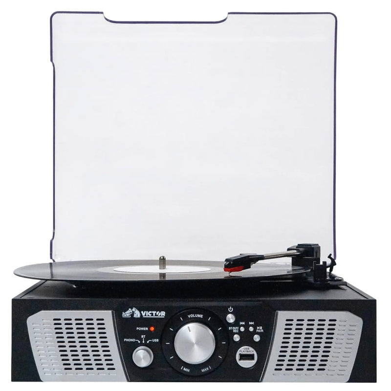 Victor Beacon Hybrid 5-in-1 Turntable System with Bluetooth & FM Radio - Puck's