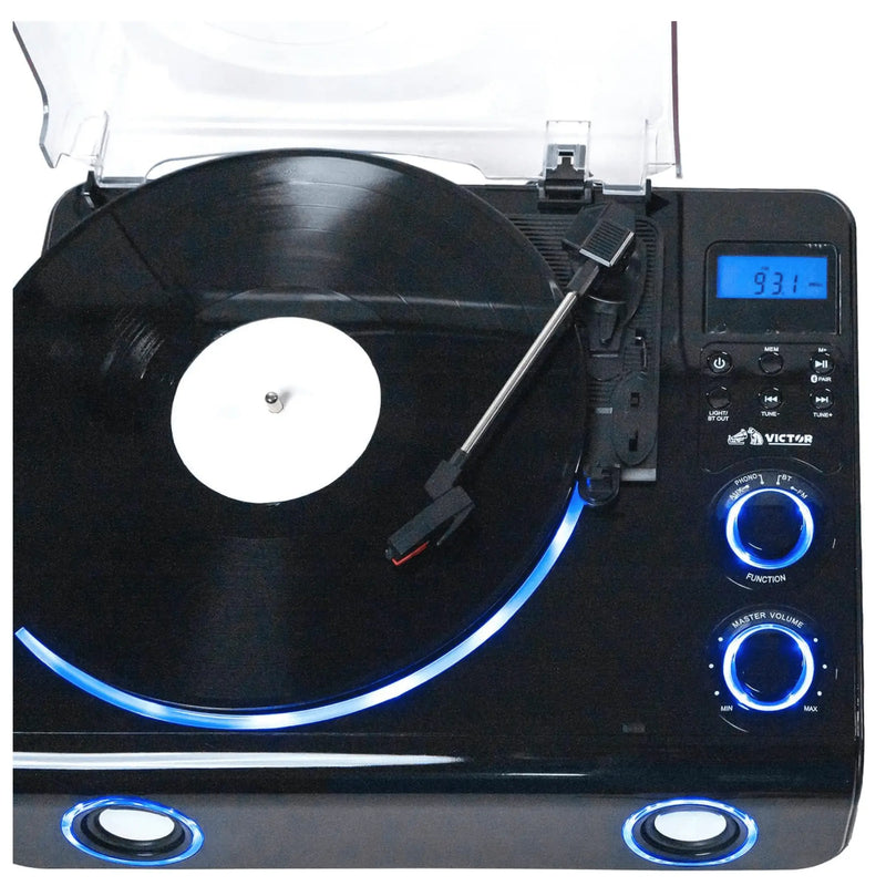 Victor Beacon Hybrid 5-in-1 Turntable System with Bluetooth & FM Radio - Puck's