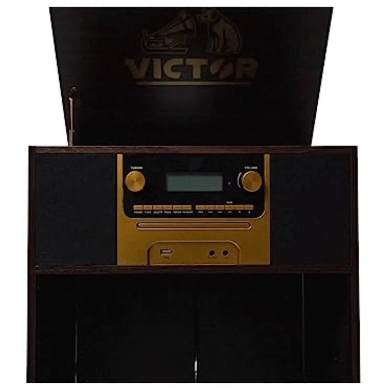 Victor Boyleston 7-in-1 Muziekcentrum met 3 snelheden en albumopslag - Puck's