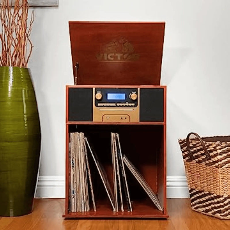 Victor Boyleston 7-in-1 Muziekcentrum met 3 snelheden en albumopslag - Puck's