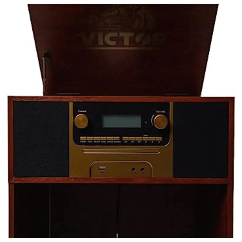 Victor Boyleston 7-in-1 Muziekcentrum met 3 snelheden en albumopslag - Puck's