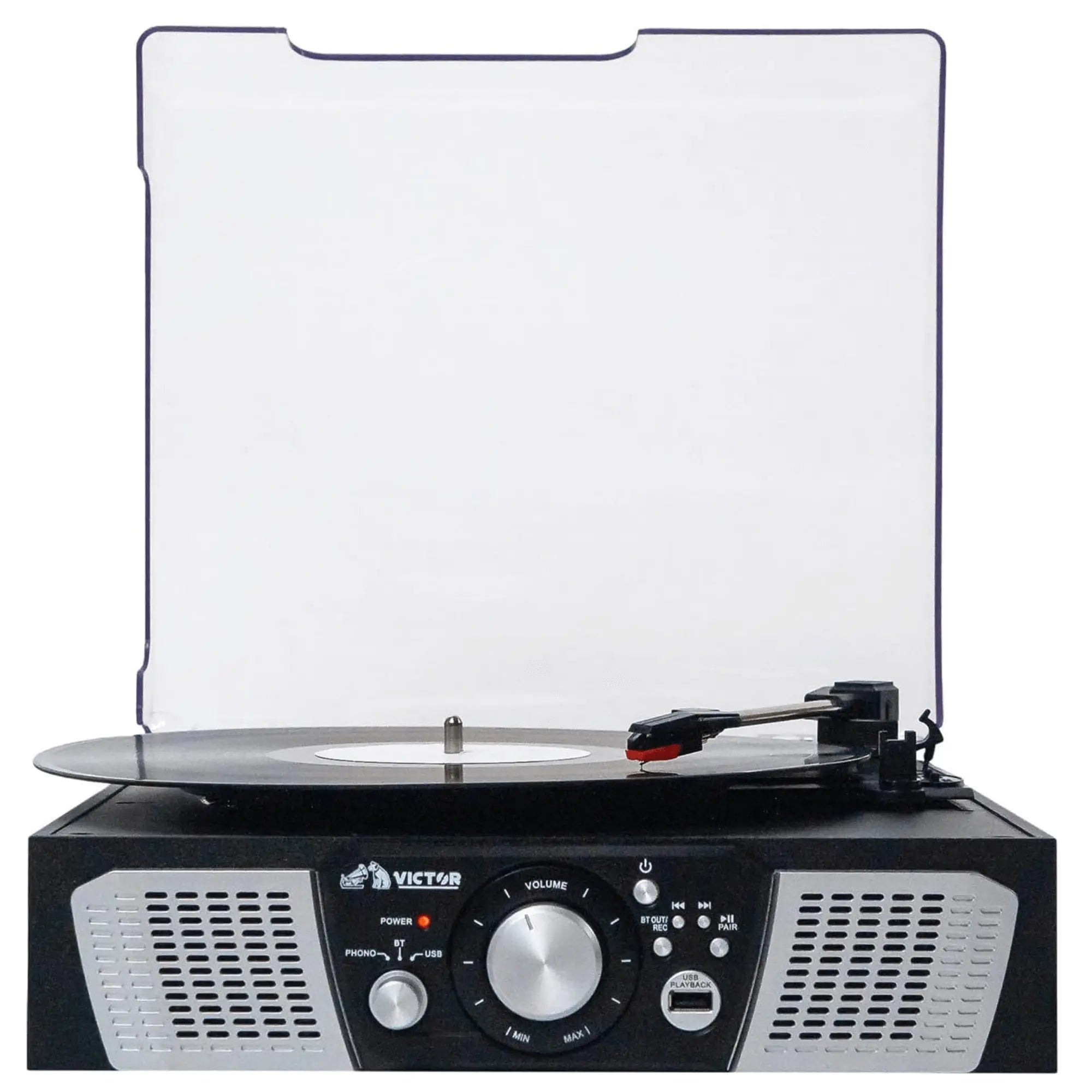 Victor Lakeshore 5-in-1 Hybrid Bluetooth Turntable System w USB and - Puck's