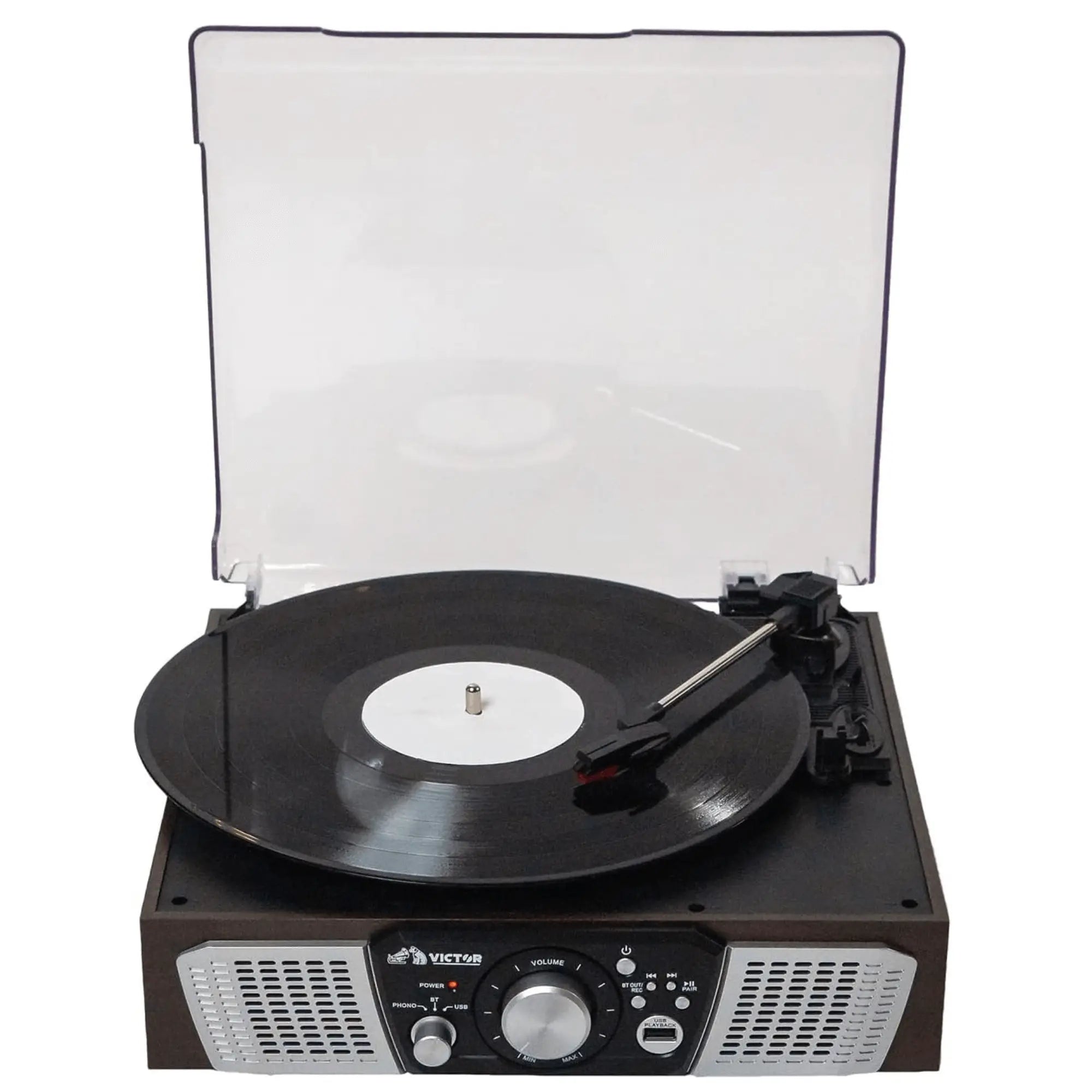 Victor Lakeshore 5-in-1 Hybrid Bluetooth Turntable System w USB and - Puck's