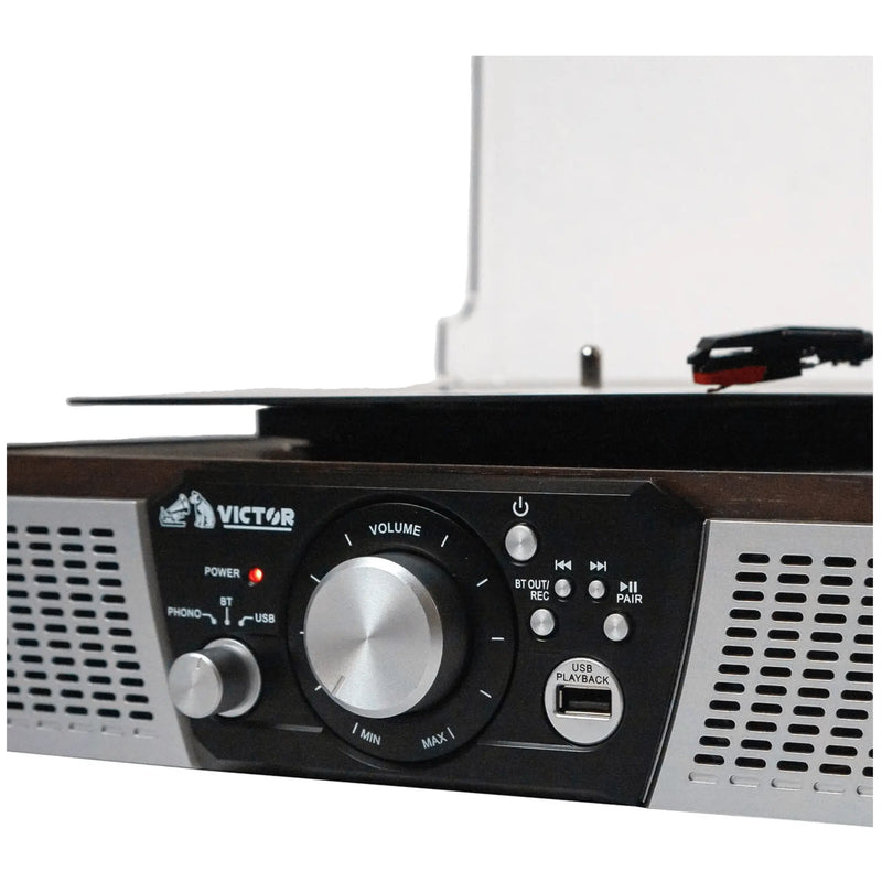 Victor Lakeshore 5-in-1 Hybrid Bluetooth Turntable System w USB and - Puck's