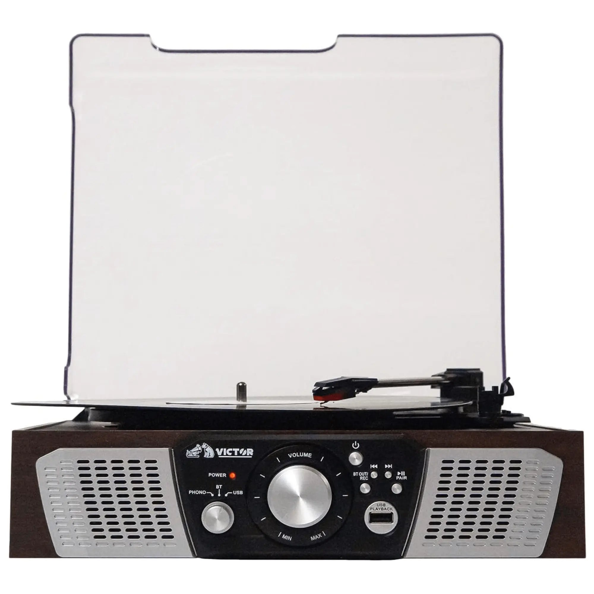 Victor Lakeshore 5-in-1 Hybrid Bluetooth Turntable System w USB and - Puck's