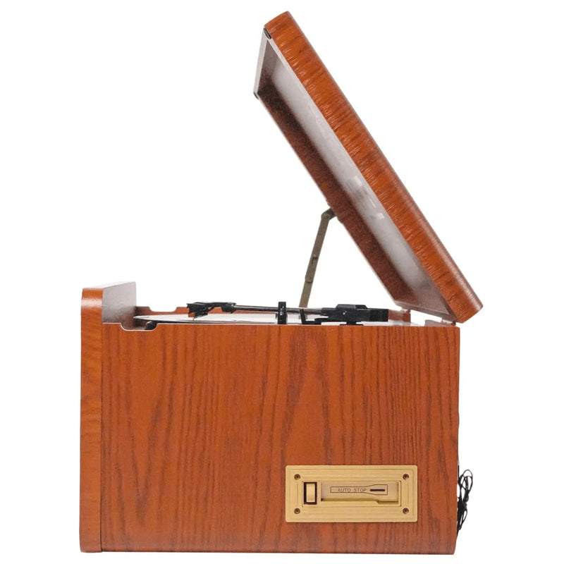 Victor Monument 8-in-1 Houten Muziekcentrum met 3-Snelheden Draaitafel & Dual - Puck's