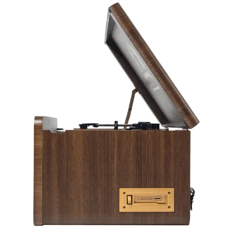 Victor Monument 8-in-1 Houten Muziekcentrum met 3-Snelheden Draaitafel & Dual - Puck's
