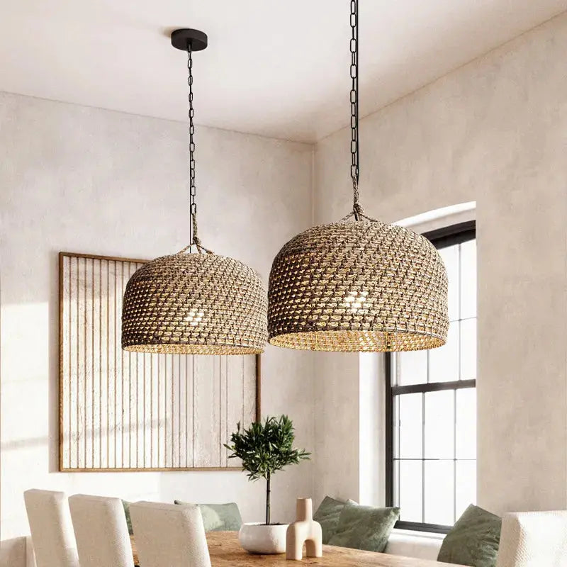 Vintage Hotel Homestay Bedroom Light Hemp Rope Woven Zen Tea Room - Puck's