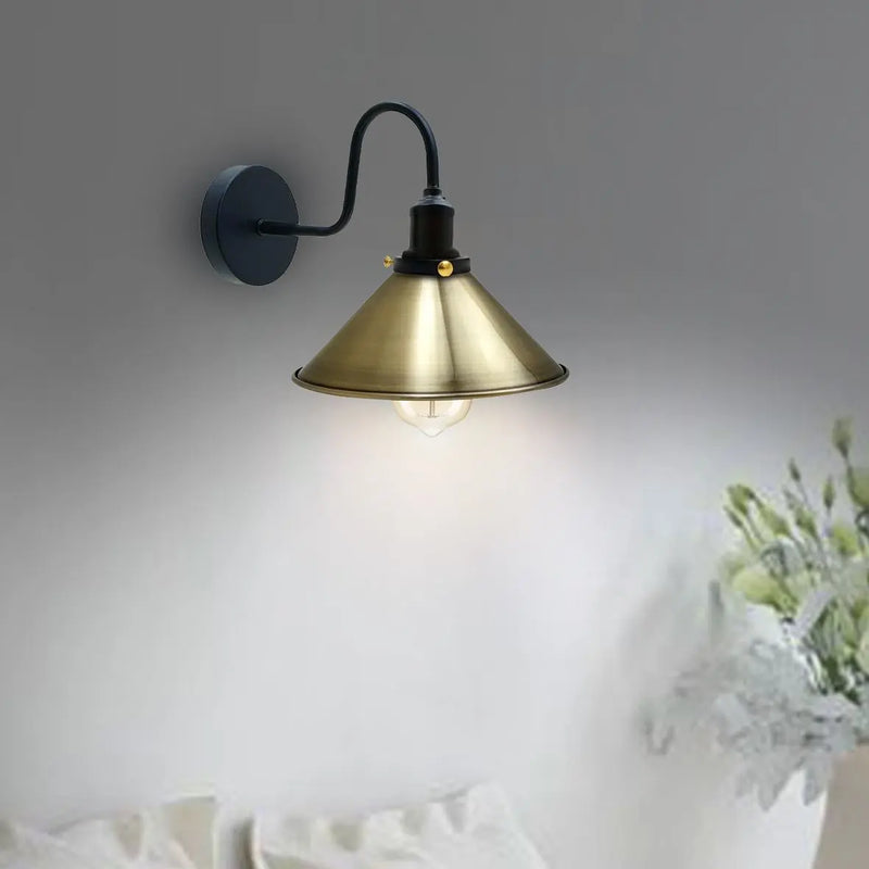 Vintage Industrial Metal Cone Shade Lighting Indoor Wall Sconce Light - Puck's