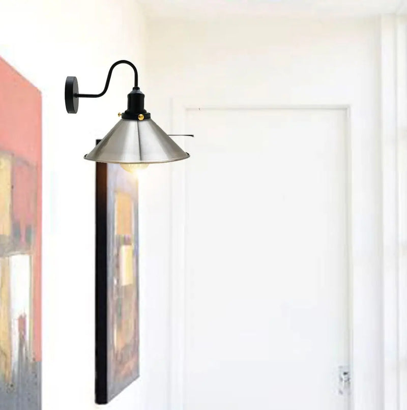 Vintage Industrial Metal Cone Shade Lighting Indoor Wall Sconce Light - Puck's