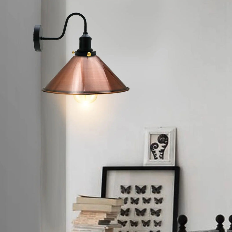 Vintage Industrial Metal Cone Shade Lighting Indoor Wall Sconce Light - Puck's