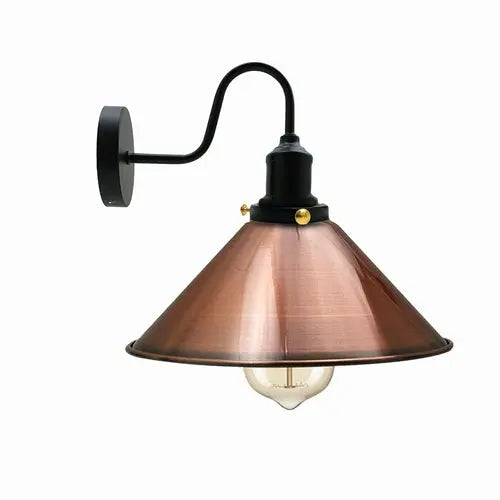 Vintage Industrial Metal Cone Shade Lighting Indoor Wall Sconce Light - Puck's