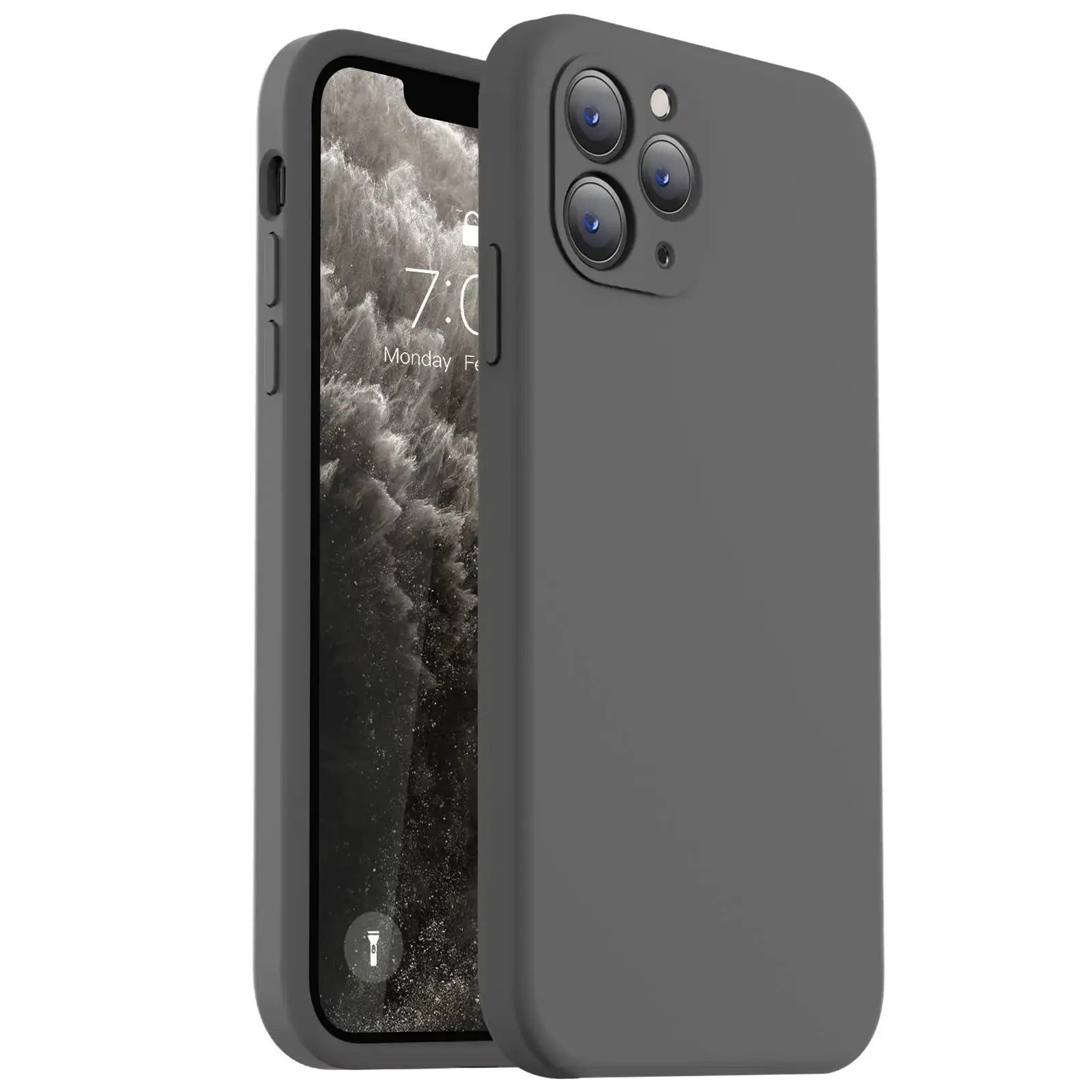 Vooii Compatible with iPhone 11 Case, Upgraded Liquid Silicone with [Flat Edges] [Camera Protection] [Soft Anti-Scratch Microfiber Lining] Phone Case for iPhone 11 6.1 inch - Black - Puck's
