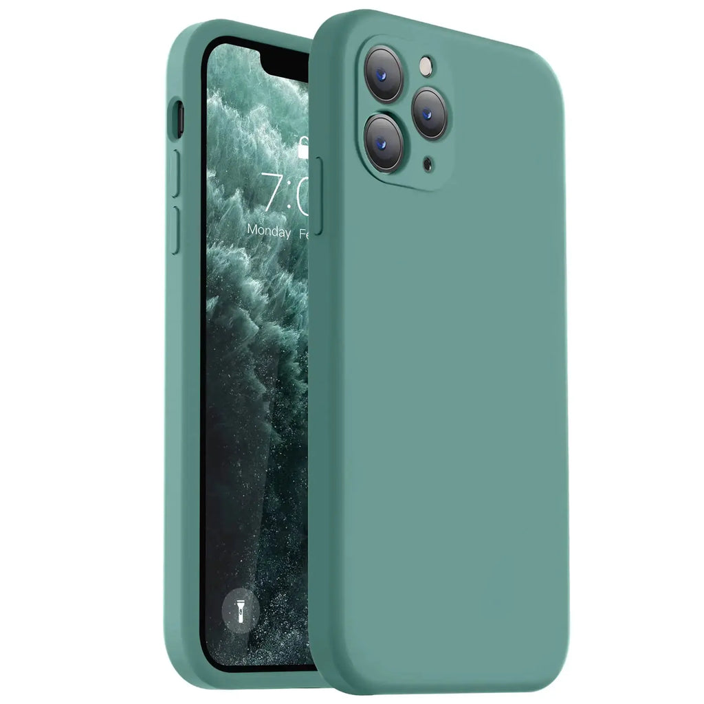 Vooii Compatible with iPhone 11 Case, Upgraded Liquid Silicone with [Flat Edges] [Camera Protection] [Soft Anti-Scratch Microfiber Lining] Phone Case for iPhone 11 6.1 inch - Black - Puck's