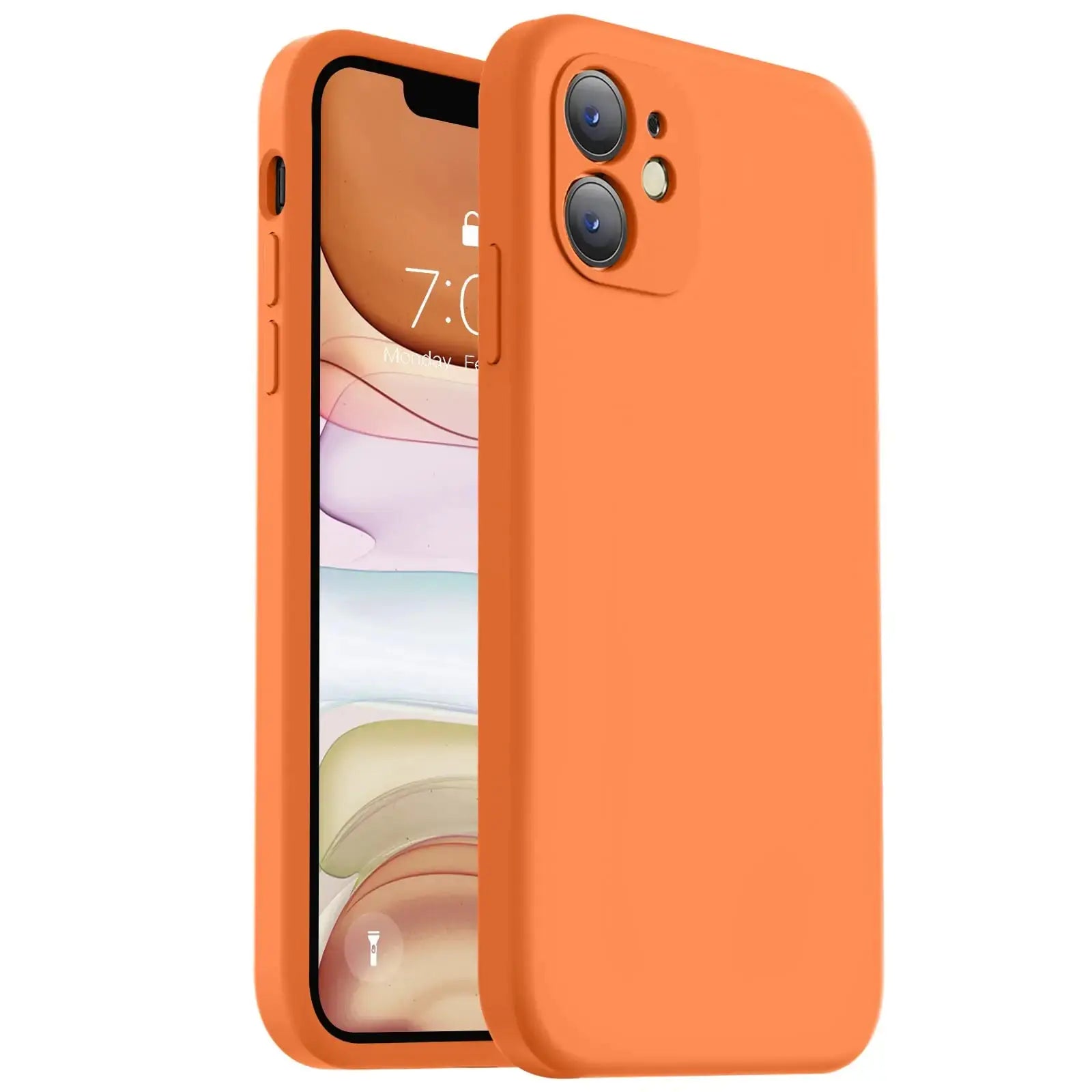 Vooii Compatible with iPhone 11 Case, Upgraded Liquid Silicone with [Flat Edges] [Camera Protection] [Soft Anti-Scratch Microfiber Lining] Phone Case for iPhone 11 6.1 inch - Black - Puck's