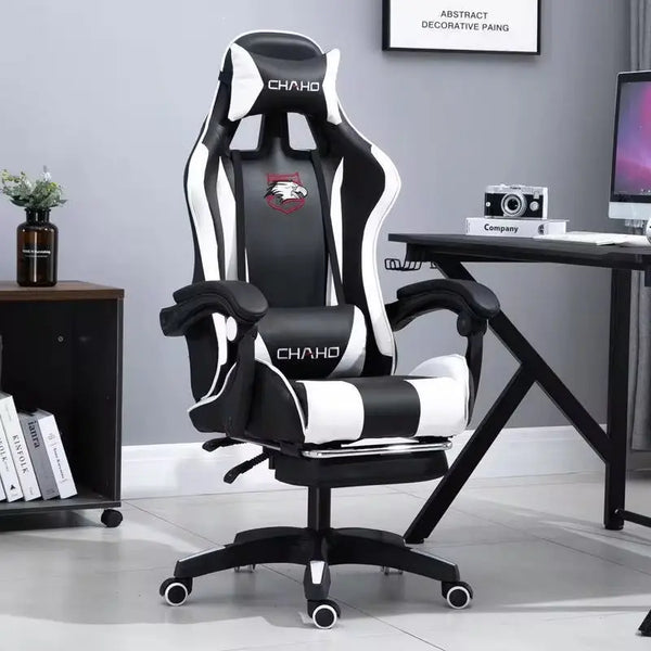 WCG Gaming Chair Computer Chair High-Quality Gaming Chair Leather Internet LOL Internet Cafe Racing Chair Office Chair Gamer New - Puck's