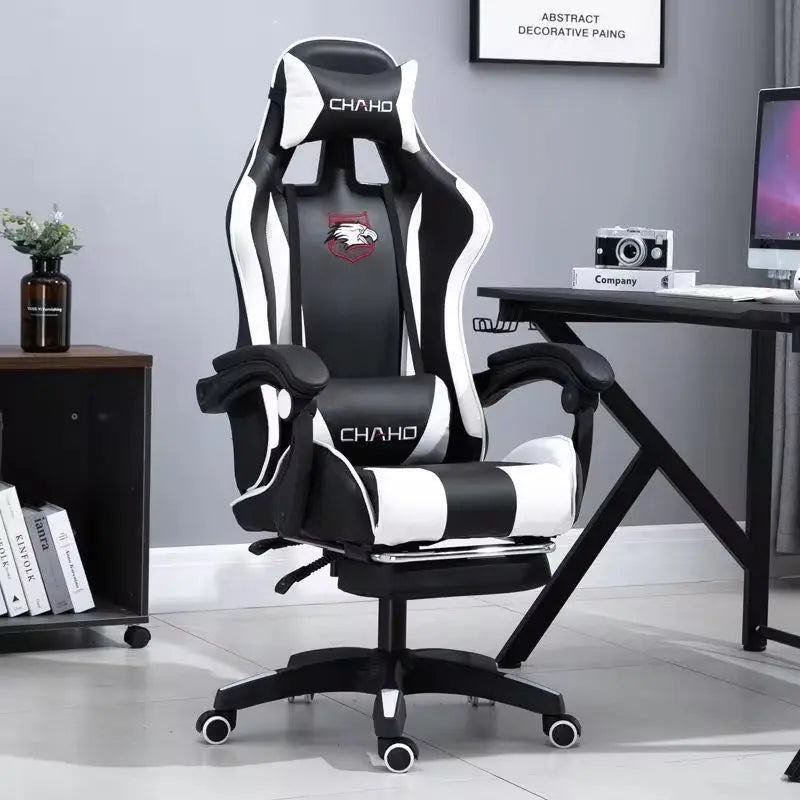 WCG Gaming Chair Computer Chair High-Quality Gaming Chair Leather Internet LOL Internet Cafe Racing Chair Office Chair Gamer New - Puck's
