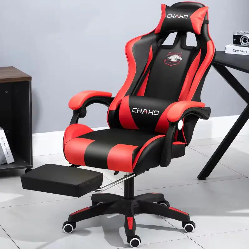WCG Gaming Chair Computer Chair High-Quality Gaming Chair Leather Internet LOL Internet Cafe Racing Chair Office Chair Gamer New - Puck's