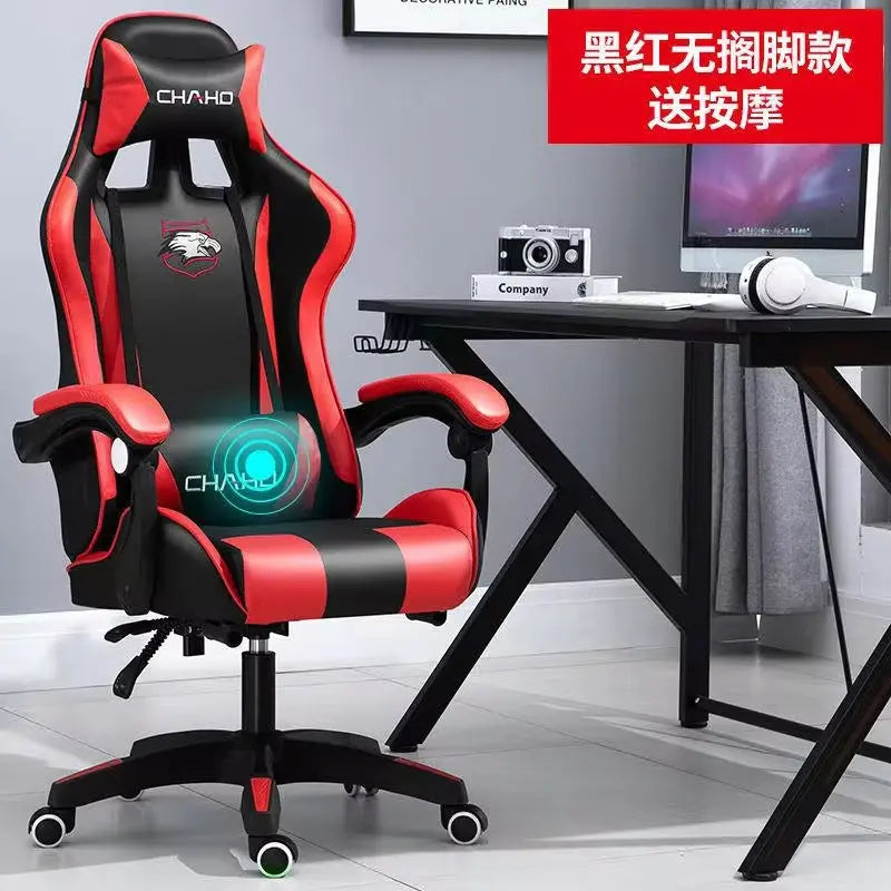 WCG Gaming Chair Computer Chair High-Quality Gaming Chair Leather Internet LOL Internet Cafe Racing Chair Office Chair Gamer New - Puck's