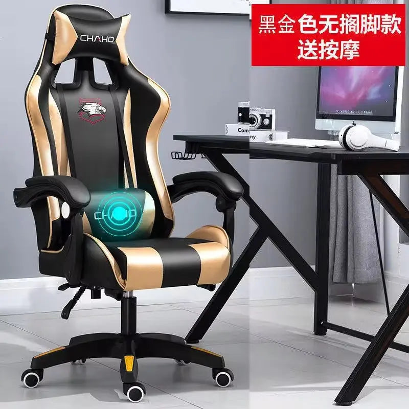 WCG Gaming Chair Computer Chair High-Quality Gaming Chair Leather Internet LOL Internet Cafe Racing Chair Office Chair Gamer New - Puck's