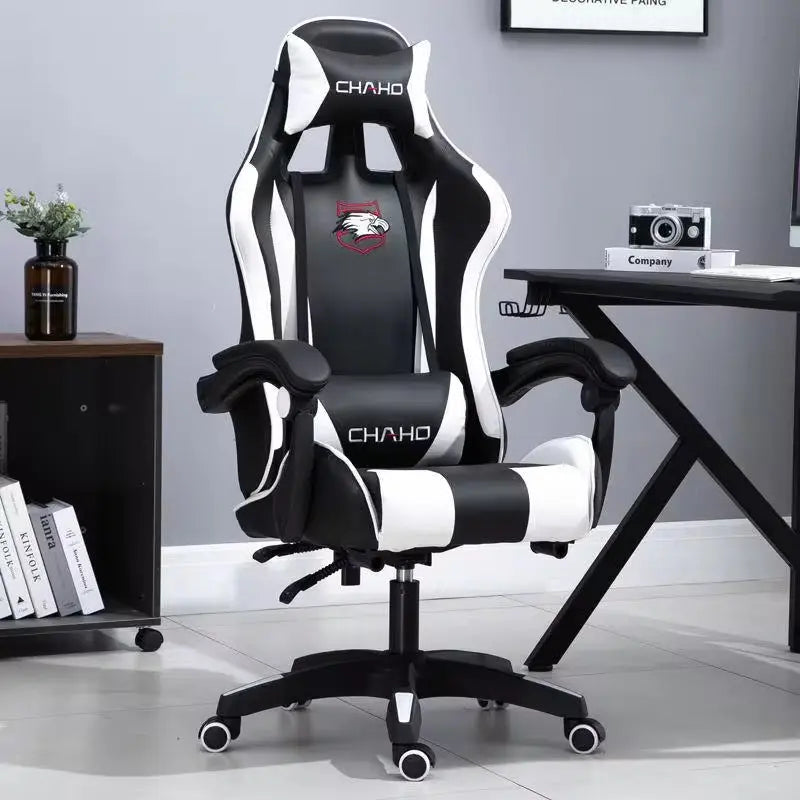 WCG Gaming Chair Computer Chair High-Quality Gaming Chair Leather Internet LOL Internet Cafe Racing Chair Office Chair Gamer New - Puck's