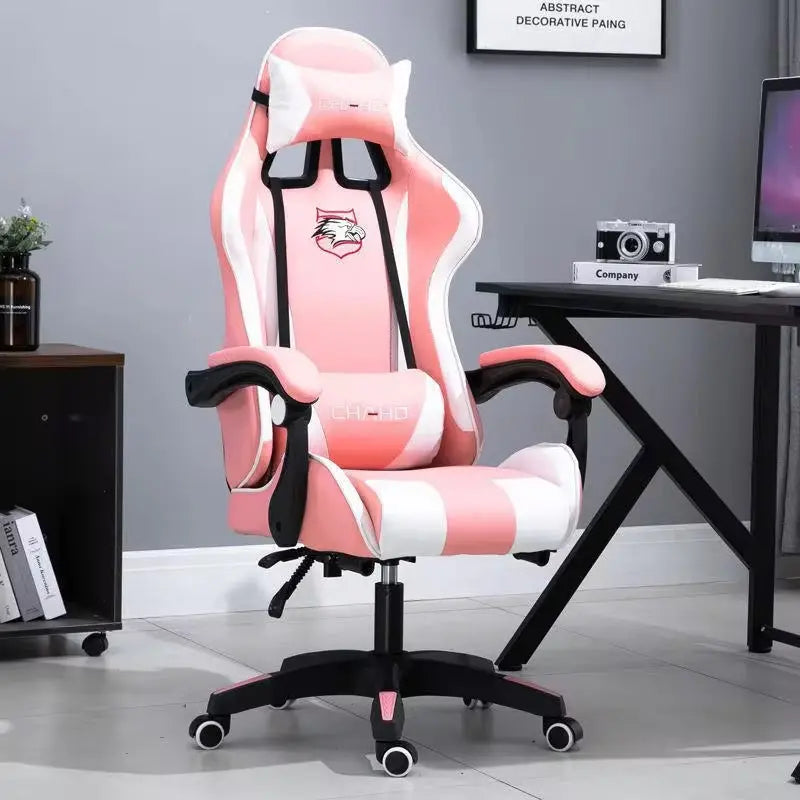 WCG Gaming Chair Computer Chair High-Quality Gaming Chair Leather Internet LOL Internet Cafe Racing Chair Office Chair Gamer New - Puck's