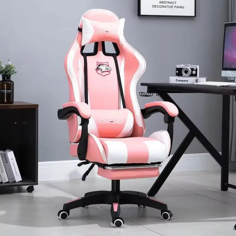 WCG Gaming Chair Computer Chair High-Quality Gaming Chair Leather Internet LOL Internet Cafe Racing Chair Office Chair Gamer New - Puck's