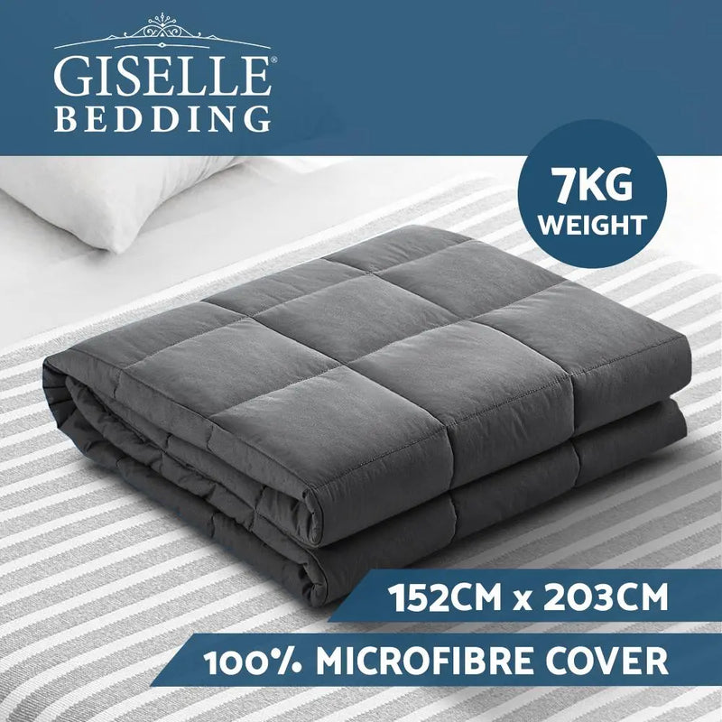 Weighted Blanket Adult 7KG Heavy Gravity Blankets Microfibre Cover - Puck's