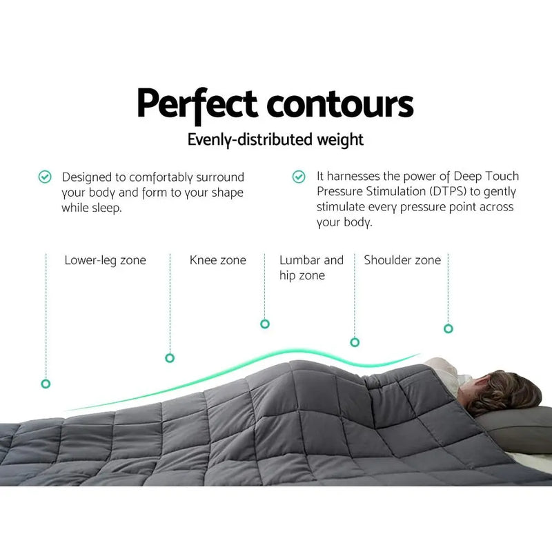 Weighted Blanket Adult 7KG Heavy Gravity Blankets Microfibre Cover - Puck's