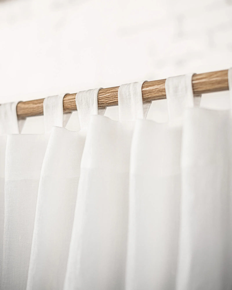 White linen curtain with tabs - Puck's