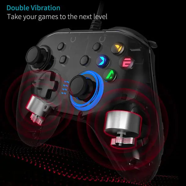 Wired Gaming Controller Joystick Gamepad with Dual-Vibration - Puck's