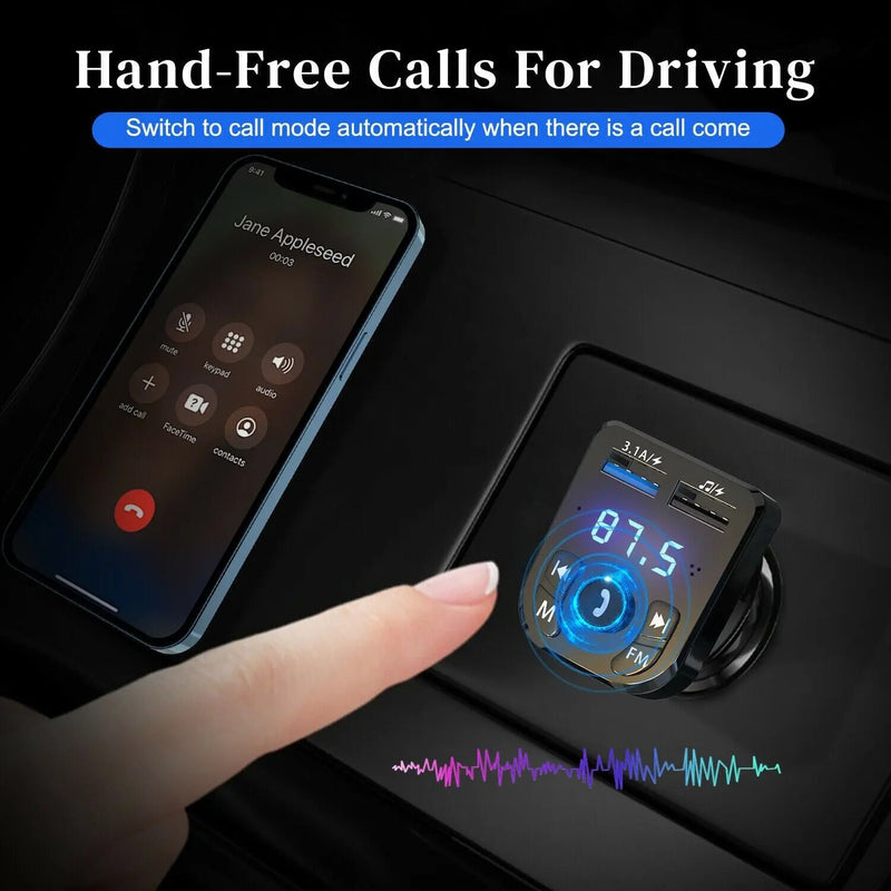 Wireless Car Bluetooth FM Transmitter MP3 Audio USB Charger Adapter - Puck's