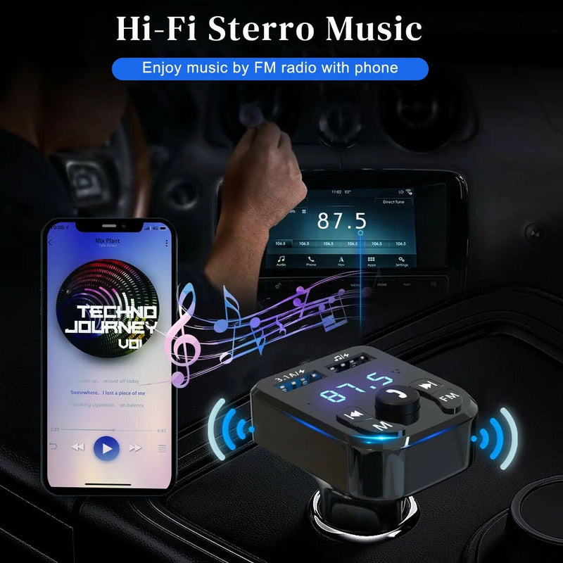 Wireless Car Bluetooth FM Transmitter MP3 Audio USB Charger Adapter - Puck's