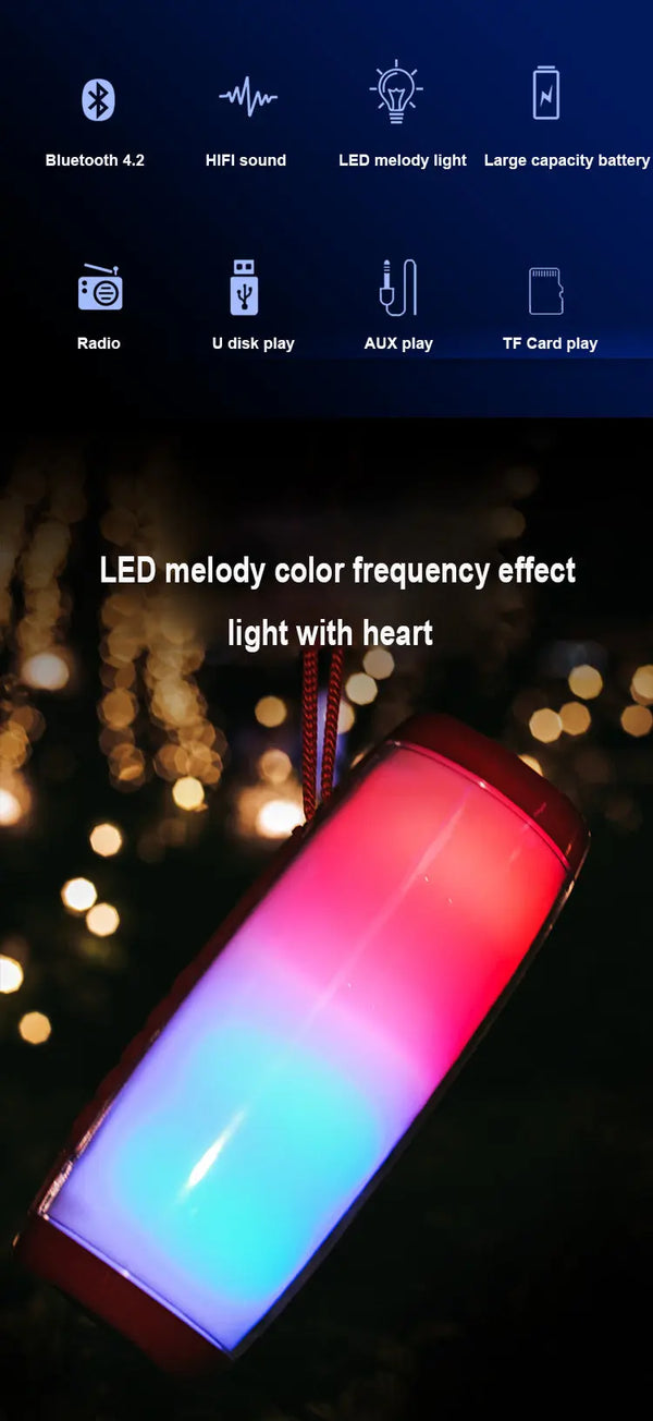 Wireless Portable Bluetooth Stereo Speaker with LED Light - Puck's