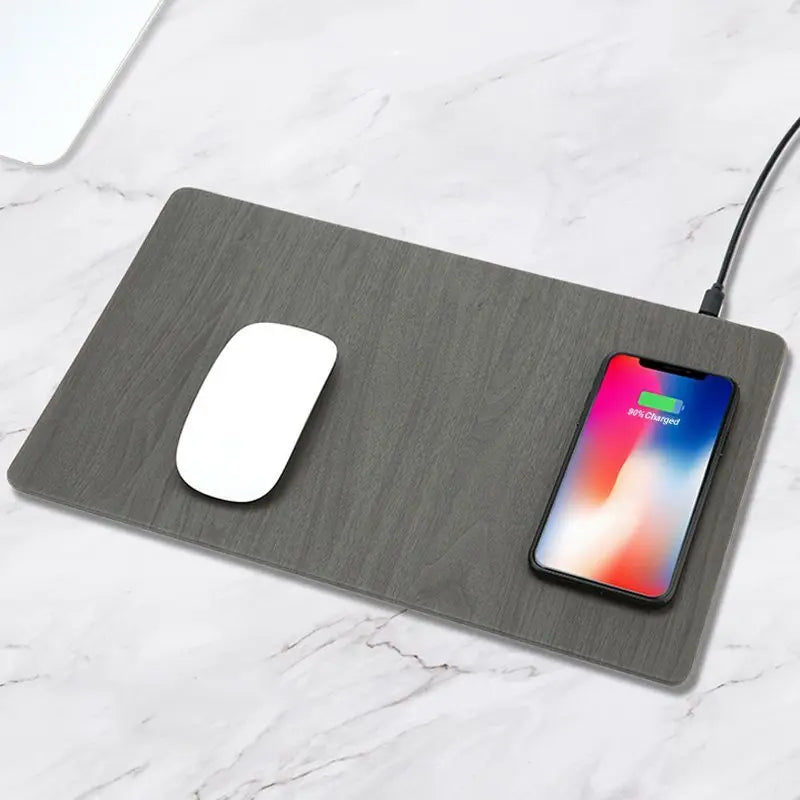 Wood Grain Wireless Charging Mouse Pad - Puck's