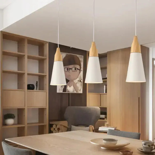 Wooden Funnel Pendant Lights - Puck's