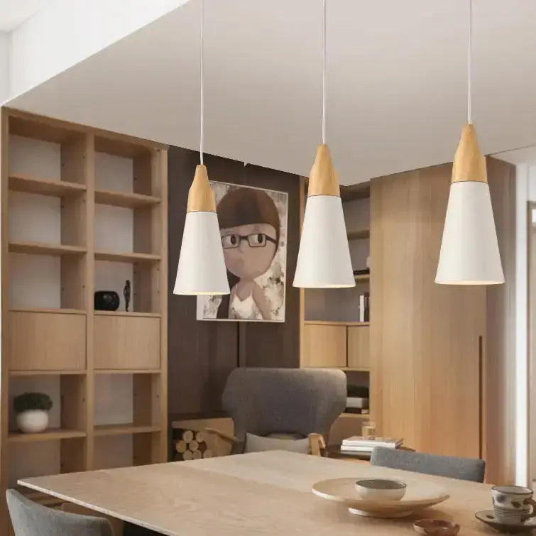 Wooden Funnel Pendant Lights - Puck's